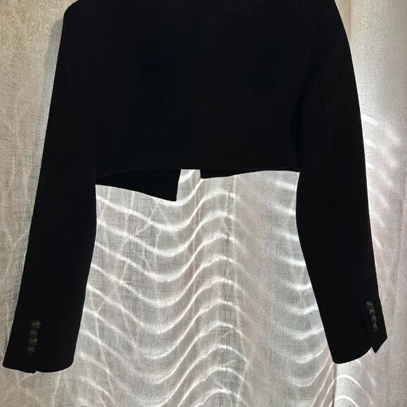 The Kooples Cropped Black Jacket - Size 2 / EU Size 38 - Picture 2 of 5
